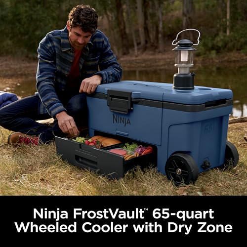 Ninja FrostVault 45qt Wheeled Cooler with Dry Zone, Integrated Fridge-Temp Dry Storage Drawer, Premium Heavy-Duty Insulated Cooler