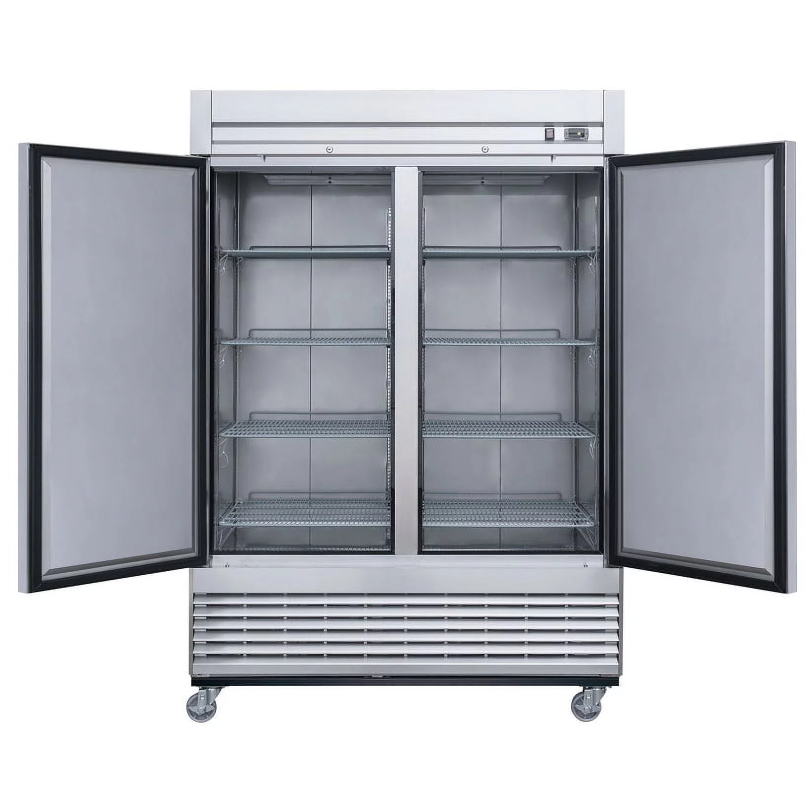 55 in. Auto-Defrost Two Door Commercial Upright Reach-in Freezer in Stainless Steel 40.7 Cu. Ft.