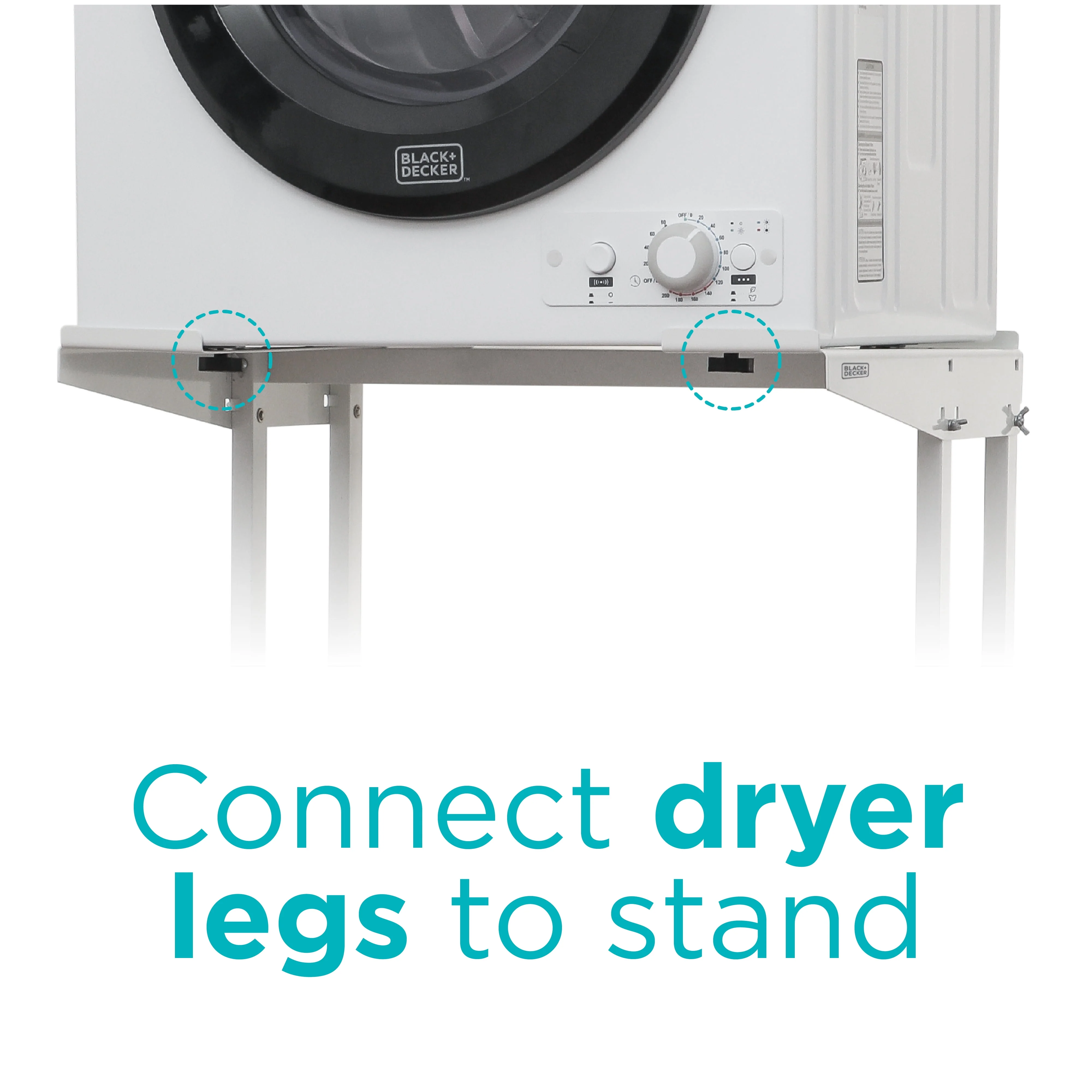 BLACK+DECKER BWDS Washer Dryer Stacking Rack Stand, White