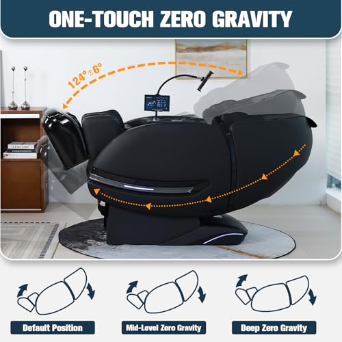 Massage Chair Full Body, 2025 Zero Gravity SL-Track Shiatsu Massage Recliner Chairs with 12 Auto Modes, Foot Rollers, Waist & Calf Heating
