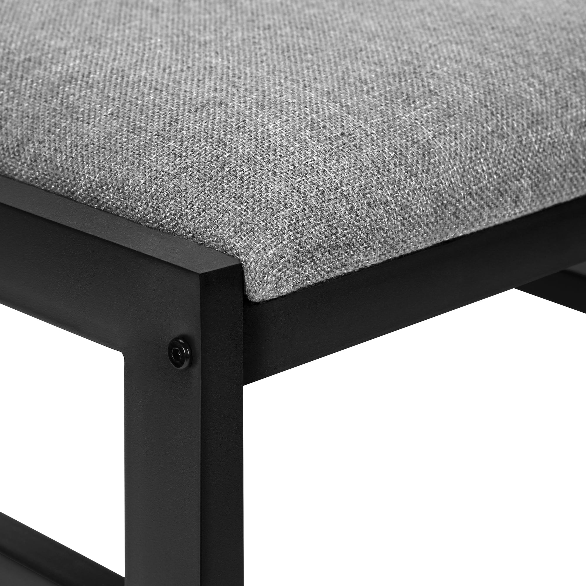Gray Dining Table Set - 3pcs Set - Small - 35" Drop Leaf - Kitchen - Black Metal