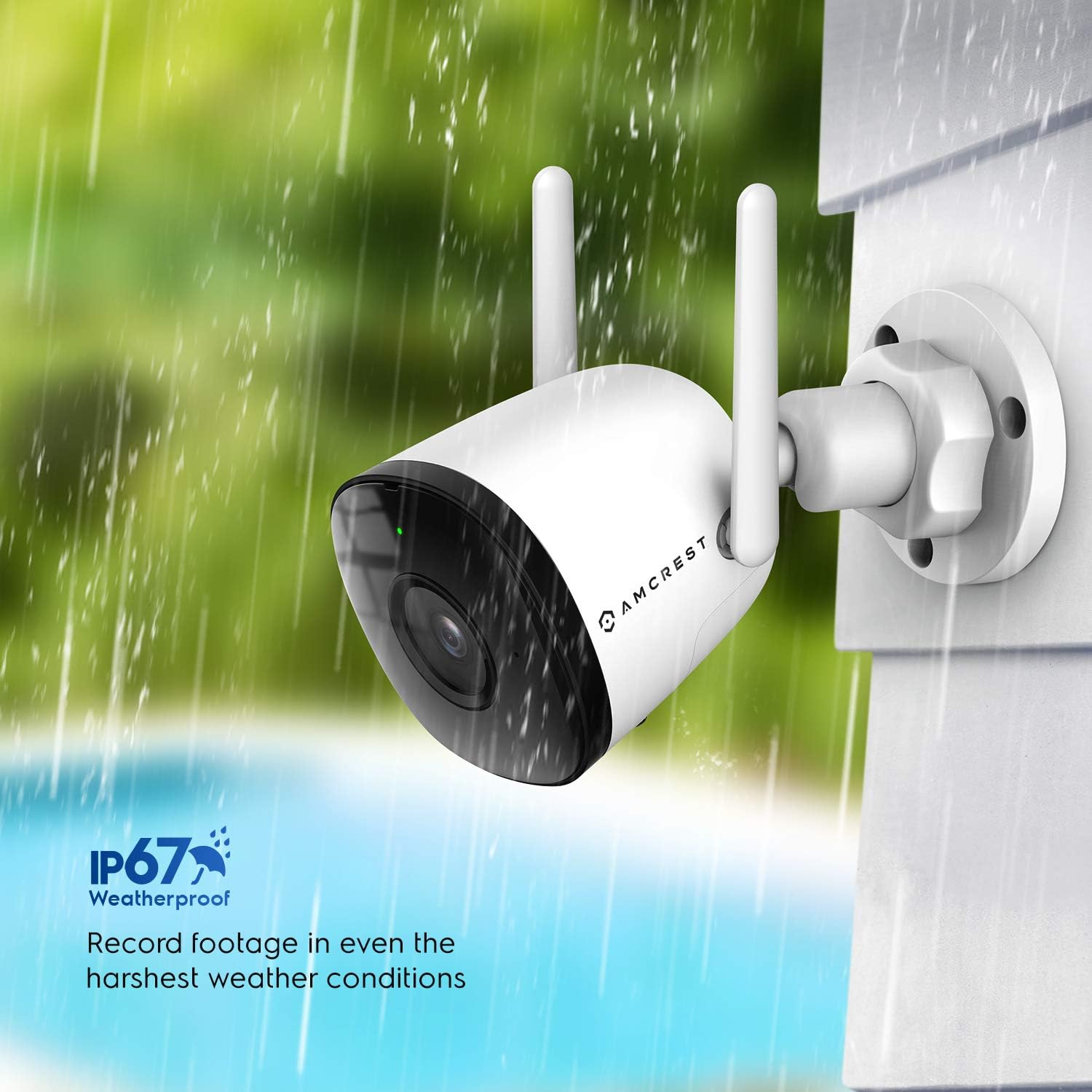 Amcrest SmartHome 4MP Outdoor WiFi Camera Bullet 4MP Outdoor Security Camera, 98ft Night Vision, Built-in Mic, 106° FOV, 2.8mm Lens