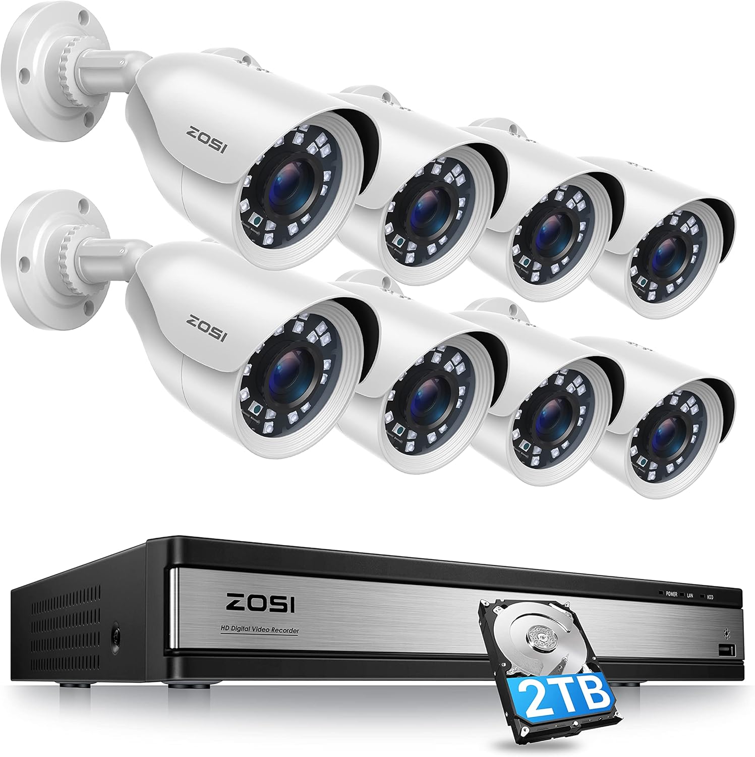ZOSI H.265+ 1080p 16 Channel Security Camera System