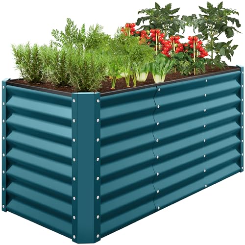 Best Choice Products 8x4x2ft Outdoor Metal Raised Garden Bed, Deep Root Planter Box for Vegetables, Flowers, Herbs