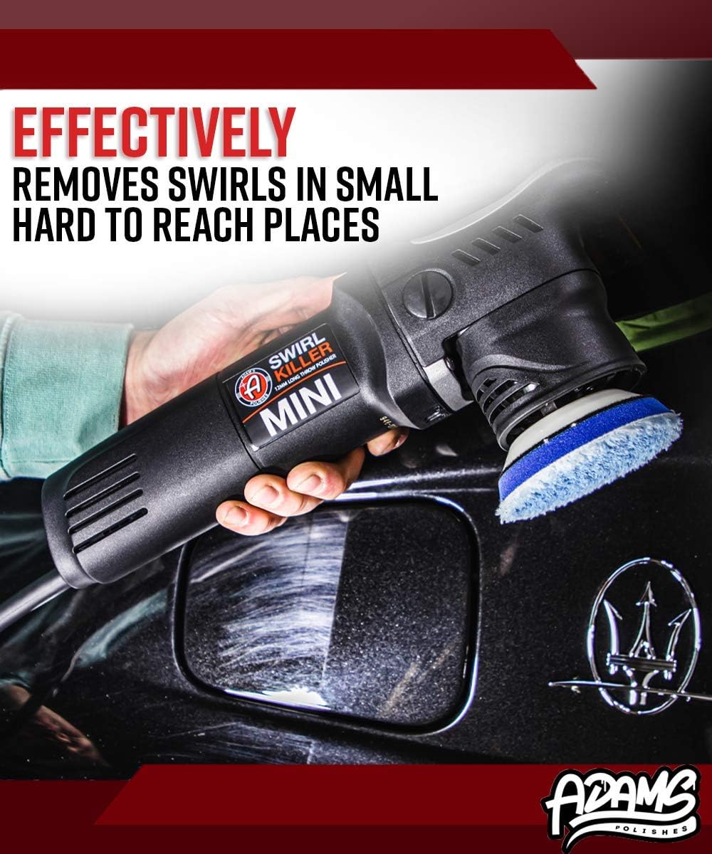 Adam&rsquo;s Swirl Killer 12mm Polisher - Orbital Polishing Paint Correcting Buffer Tool - Car Scratch Remover, Correcting Polish