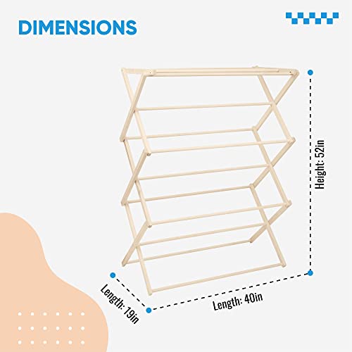 Pennsylvania Woodworks Premium American Maple Clothes Drying Rack - Handcrafted in Pennsylvania - Solid Wood Construction, Collapsible
