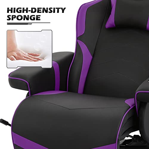 MoNiBloom Video Gaming Chair Racing Style Single Living Room Sofa Recliner with Detachable Headrest
