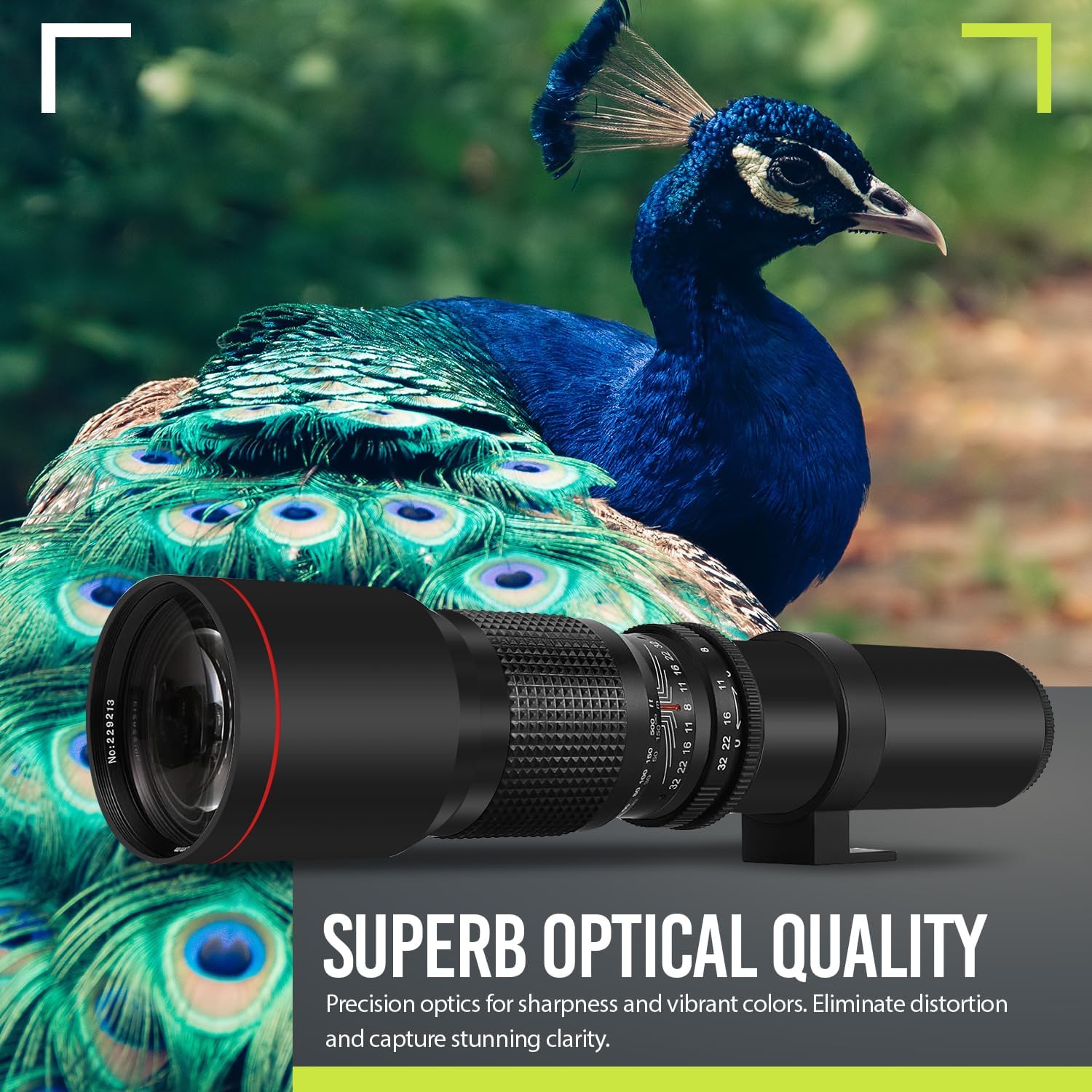 High-Power 500mm/1000mm f/8 Manual Telephoto Lens for Canon EOS 80D, 90D, Rebel T3, T3i, T5, T5i, T6i, T6s, T7, T7I, T8I, SL3, 60D, 70D, 5D, EOS5D IV