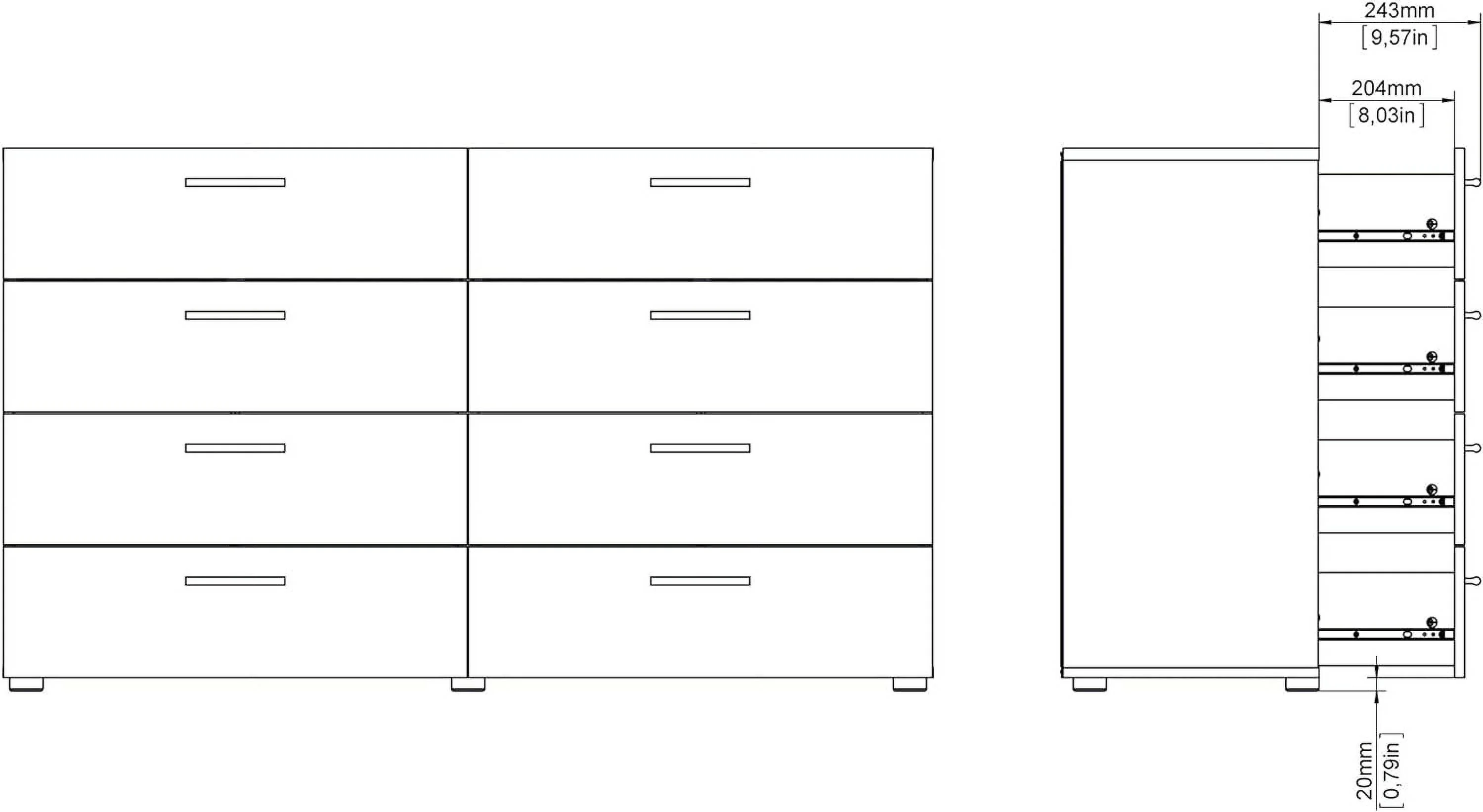Austin 8 Drawer Double Dresser, Walnut