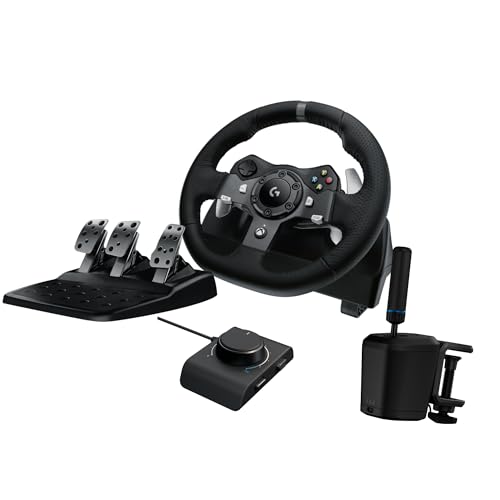 Logitech G920 Driving Force Racing Wheel and Floor Pedals, Real Force Feedback, Stainless Steel Paddle Shifters
