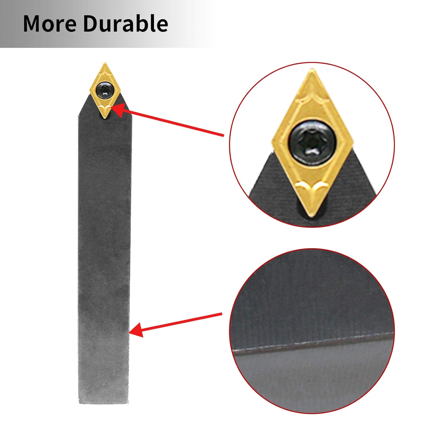Indexable Lathe Turning Tool,1/2'' Shank 7 Pieces Carbide Turning Tool Set,Metal Lathe Tools Holder with Portable Case
