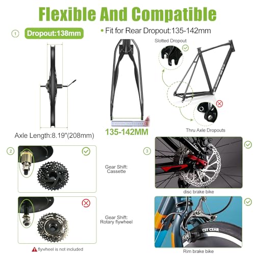 BAFANG Ebike Conversion Kit,48V 500W 750W Rear Hub Motor for 20"/26"/27.5"/700C Bike