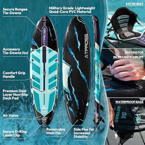 11'6"x35" Inflatable Stand Up Paddle Board 450LBS Weight Capacity Extra Wide Non-Slip Stable Deck Adult SUP