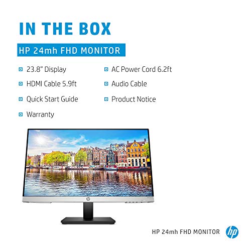 HP 24mh FHD Computer Monitor with 23.8-Inch IPS Display (1080p) - Built-In Speakers and VESA Mounting