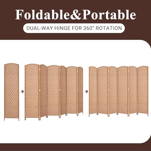 Room Divider, Room Dividers and Folding Privacy Screens, 16in Privacy Screen, 6 Panel Temporary Wall Partitions, 6ft Space Separation Panel Screen