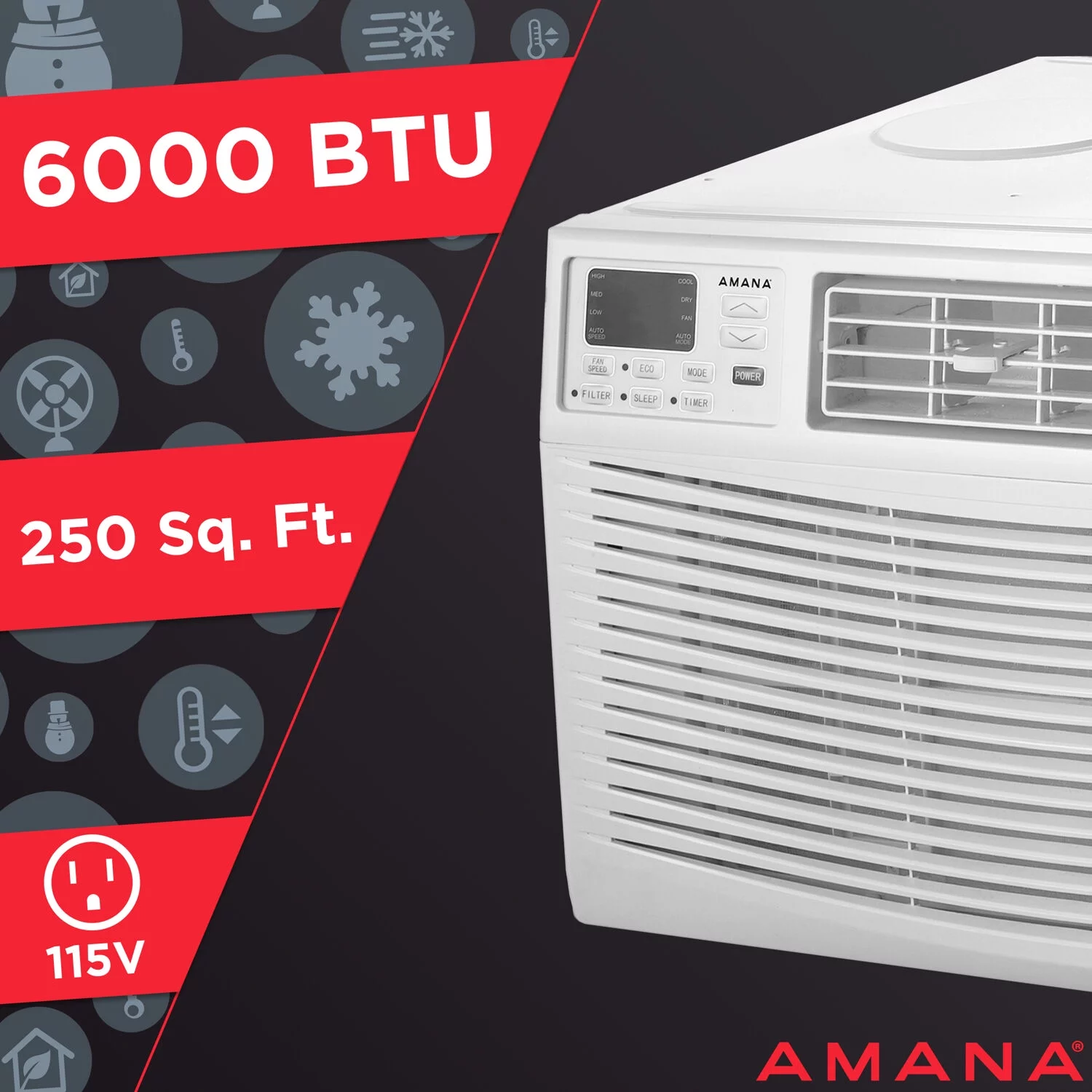 Amana AMAP061BW 6,000 BTU 115V Window Air Conditioner with Remote Control