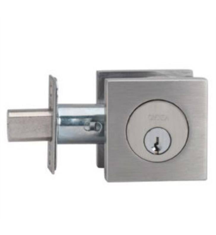Omnia Modern Square Stainless Double Cylinder Deadbolt Satin Stainless