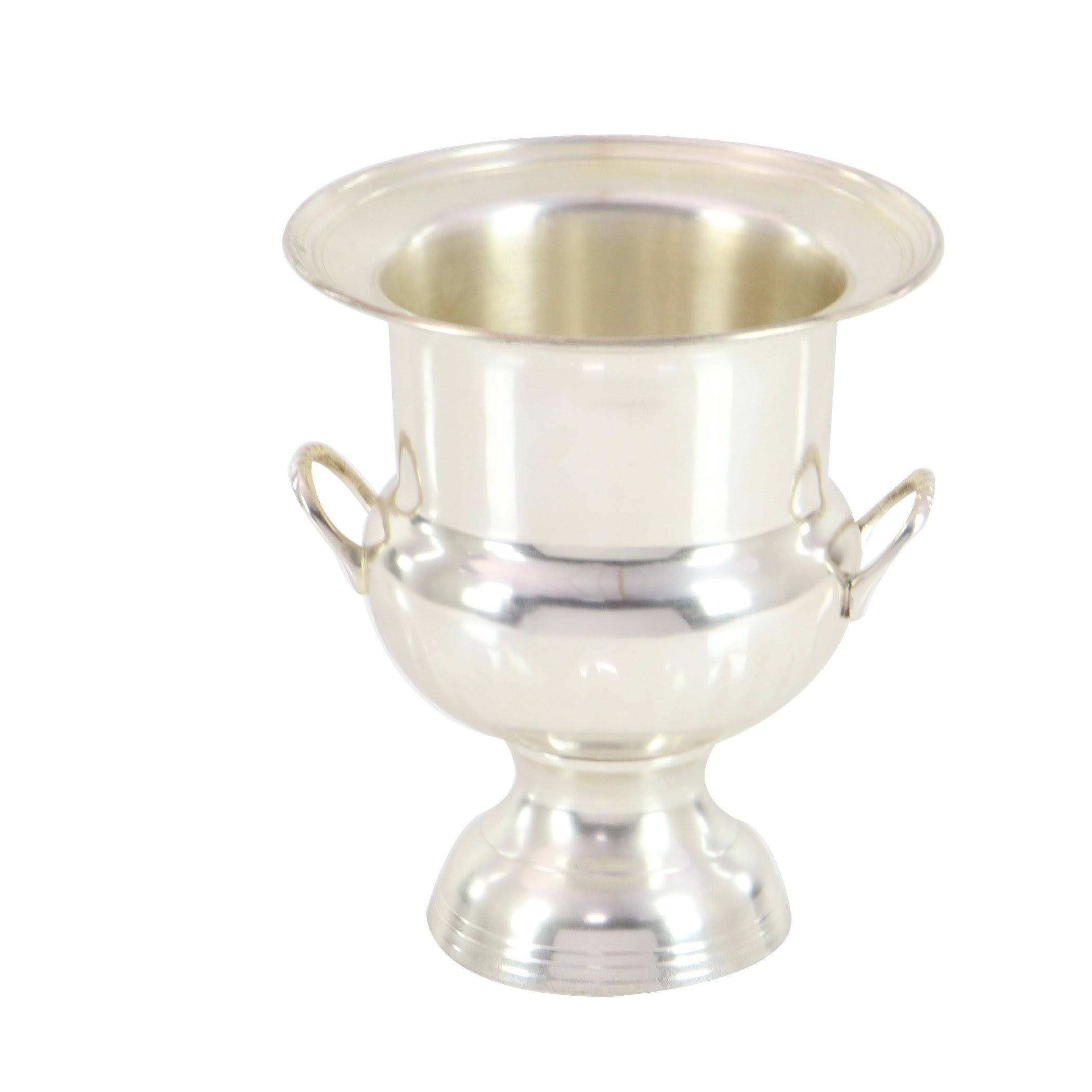Benzara Silver Plated Brass Ice u0026 Wine Bucket