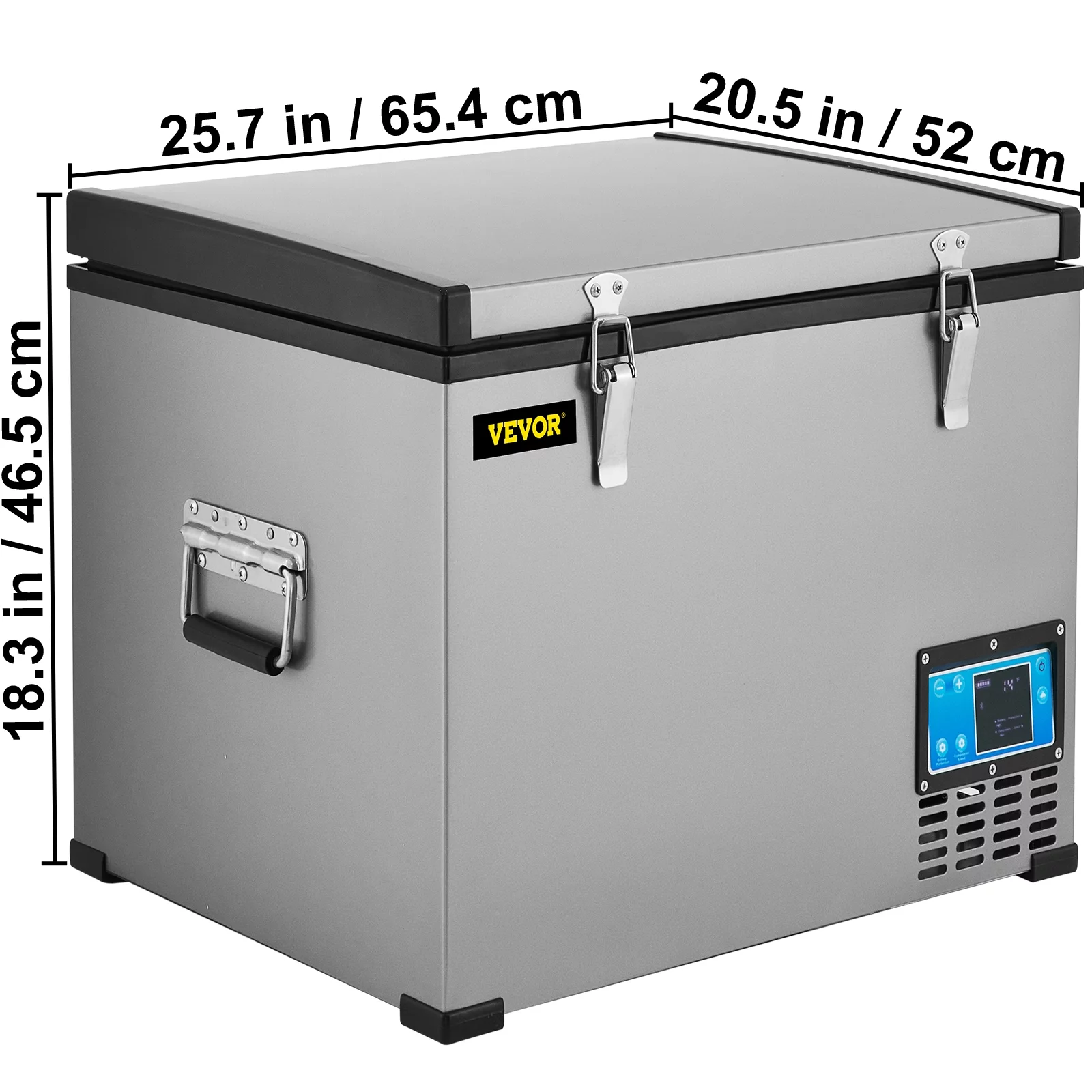 VEVOR Car Refrigerator, 48 Qt, 12v Portable Freezer with Single Zone, 12/24V DC & 110-240V AC Electric Compressor Cooler w/ -4℉-68℉ Cooling Range