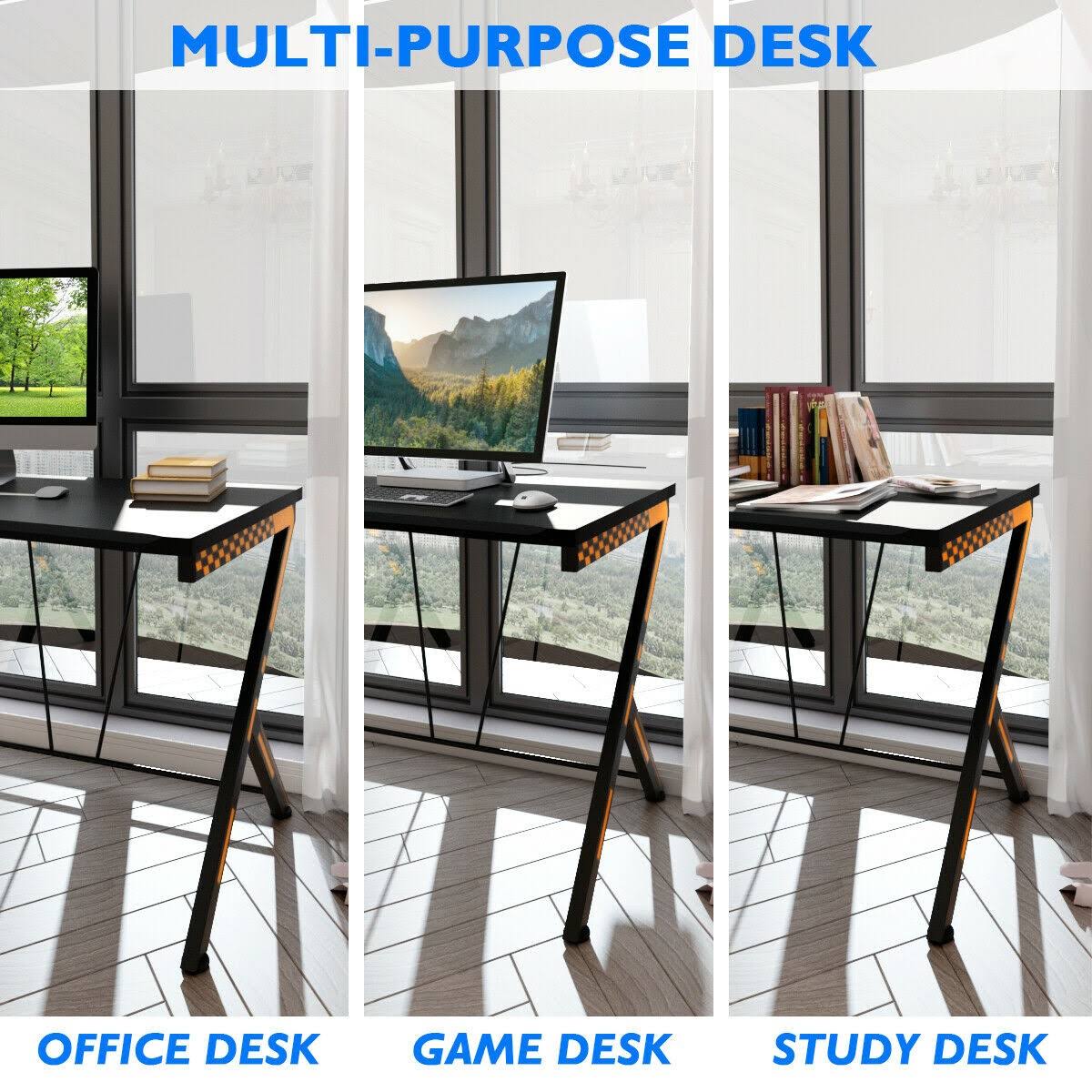 Costway Gaming Desk Computer Desk PC Laptop Table Workstation Home Office Ergonomic New, Black