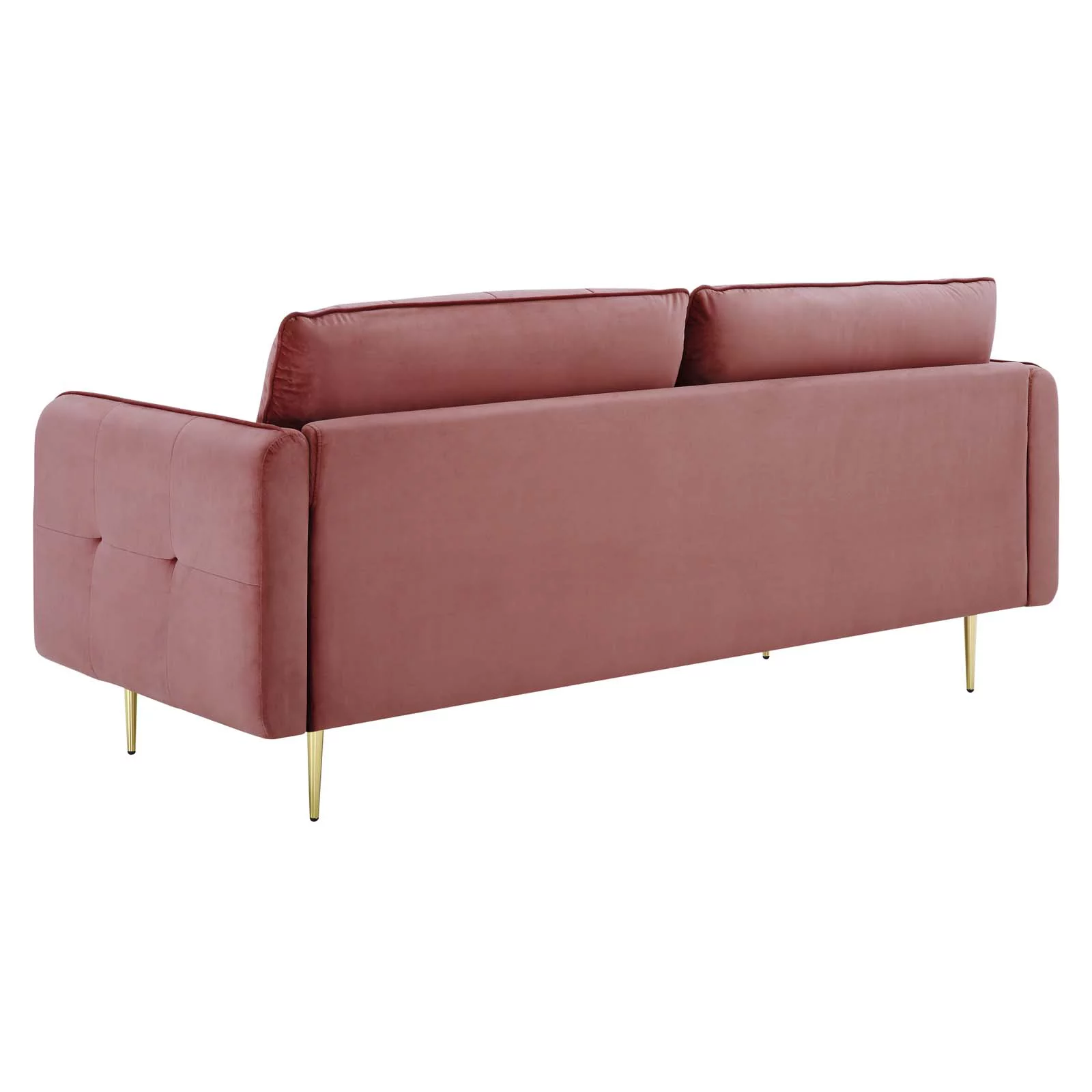 Tufted Sofa, Velvet, Pink, Modern Contemporary Urban Design, Living Lounge Room Hotel Lobby Hospitality