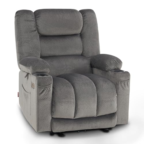 MCombo Zero Gravity Power Recliner Chair with Heat and Vibration Massage, Reclining Chair with USB & Type C Ports, Cup Holders for Living Room