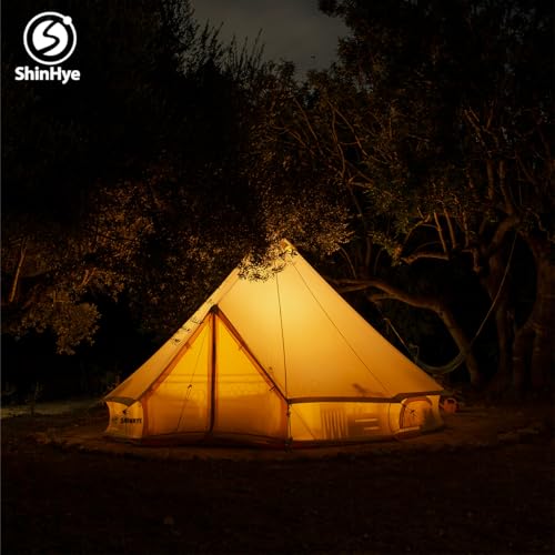 Canvas Tent Bell Tent Yurt Tents 4 Seasons for Camping 100% Cotton Glamping Tents with Stove Jack, Family Camping Outdoor Hunting Party