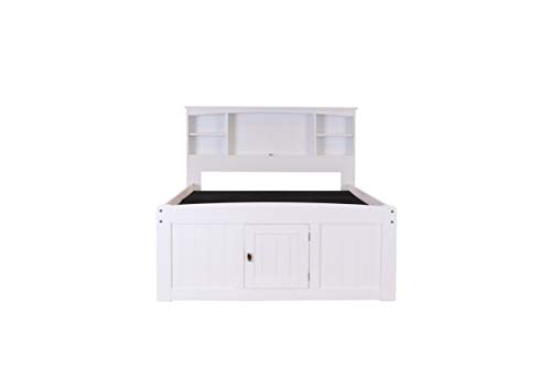 Discovery World Furniture White Full Bookcase Bed with 6 Drawers