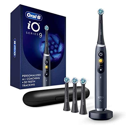 Oral-B iO Series 9 Rechargeable Electric Toothbrush with Visible Pressure Sensor to Protect Gums, 2 Min Timer, 7 Cleaning Settings