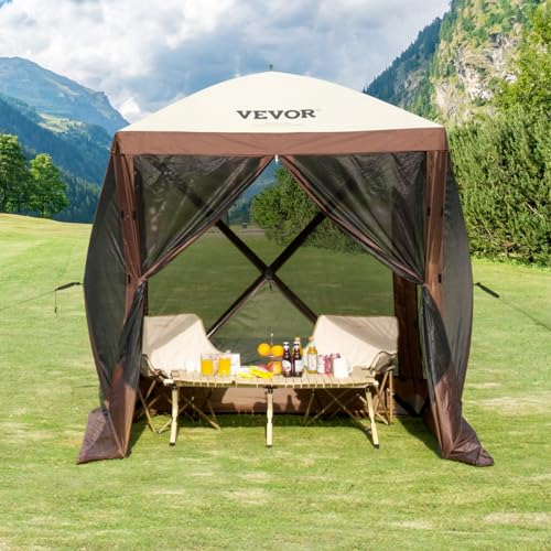 VEVOR Pop Up Gazebo Screen Tent, Pop-Up Instant Gazebo Tents with Mosquito Netting Outdoor Canopy