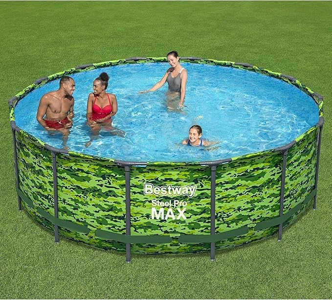 Bestway Steel Pro Max 14'x48 Camo Pool Set | Durable Construction, Easy Assembly, and All-Inclusive Accessories