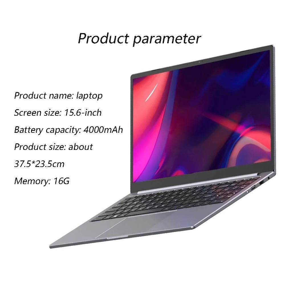 Household items 15.6-inch Laptop, high-end Gaming Computer, Thin and Light Portable Laptop, 4000mAh high-Capacity Computer, Suitable for Students