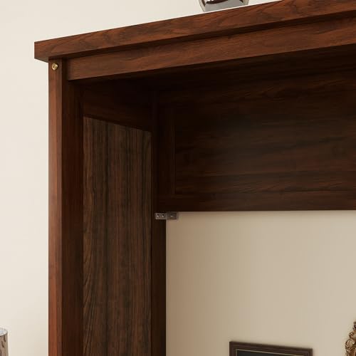 KEIKI Queen Size Murphy Bed with Desk, Horizontal Wood Wall Bed Cabinet with Gas Struts, Space-Saving Folding Bed for Bedroom, Living Room