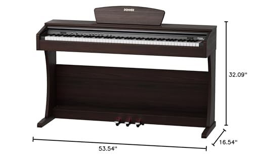 Donner DDP-300 Digital Piano with 88 Graded Hammer Action Weighted Keys, Record, Bluetooth, 10 Voices, 4 Reverb, Speakers