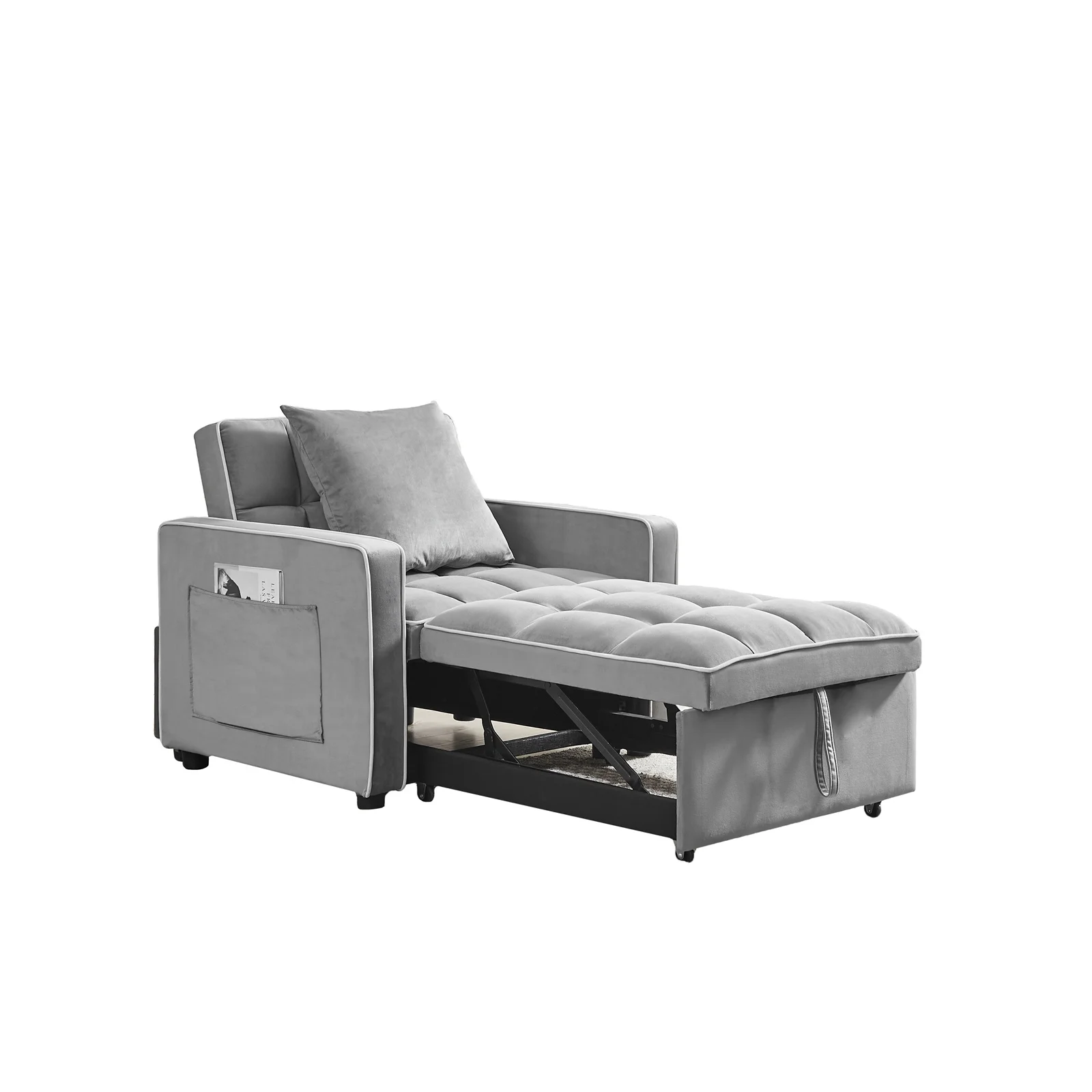 Belord 3-in-1 Velvet Chair Bed