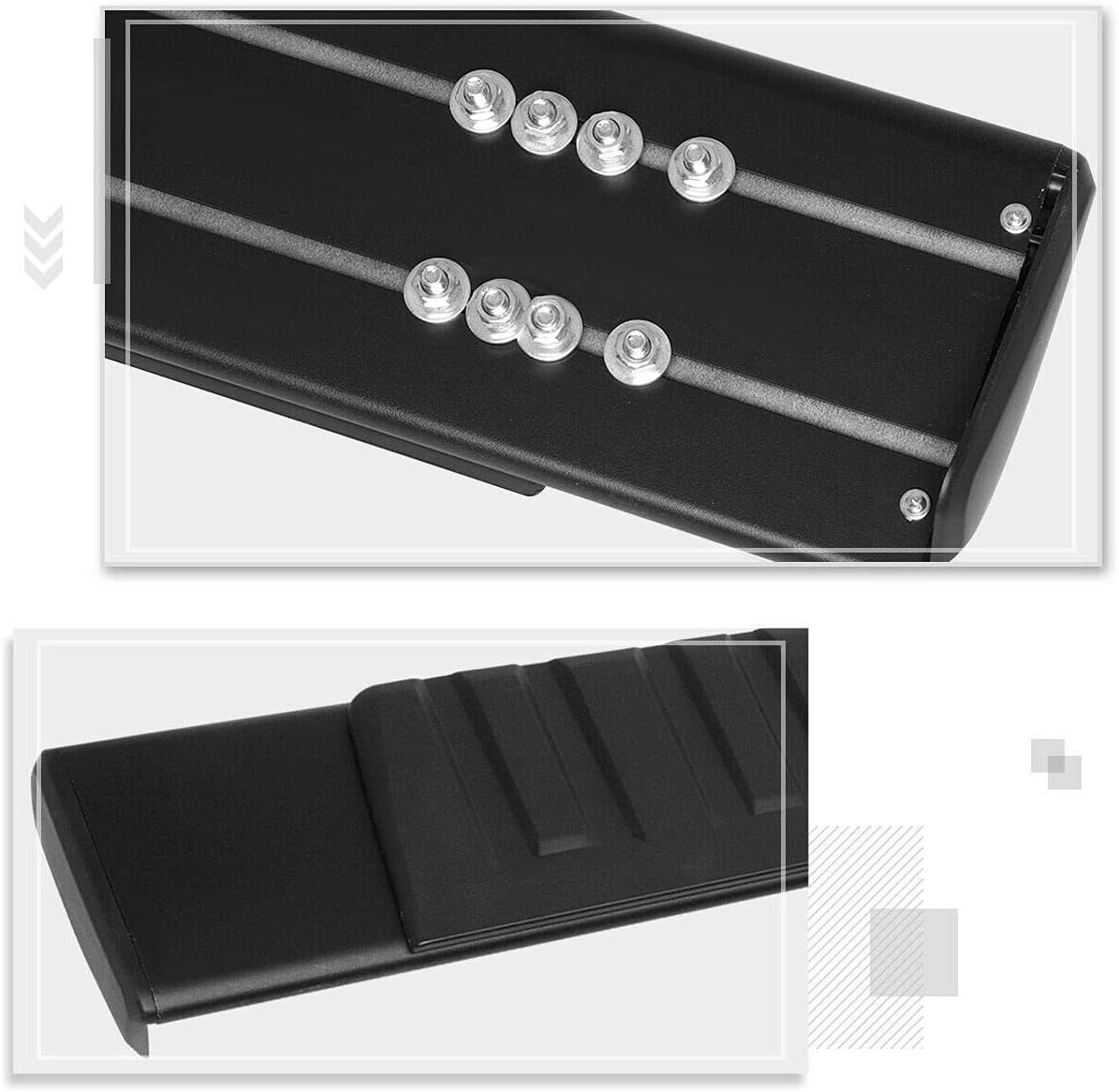 AntsGroup compatible with Crew Cab 6 Side Step Nerf Bar Running Board Black,Easy to install, adapt to your car, Free return