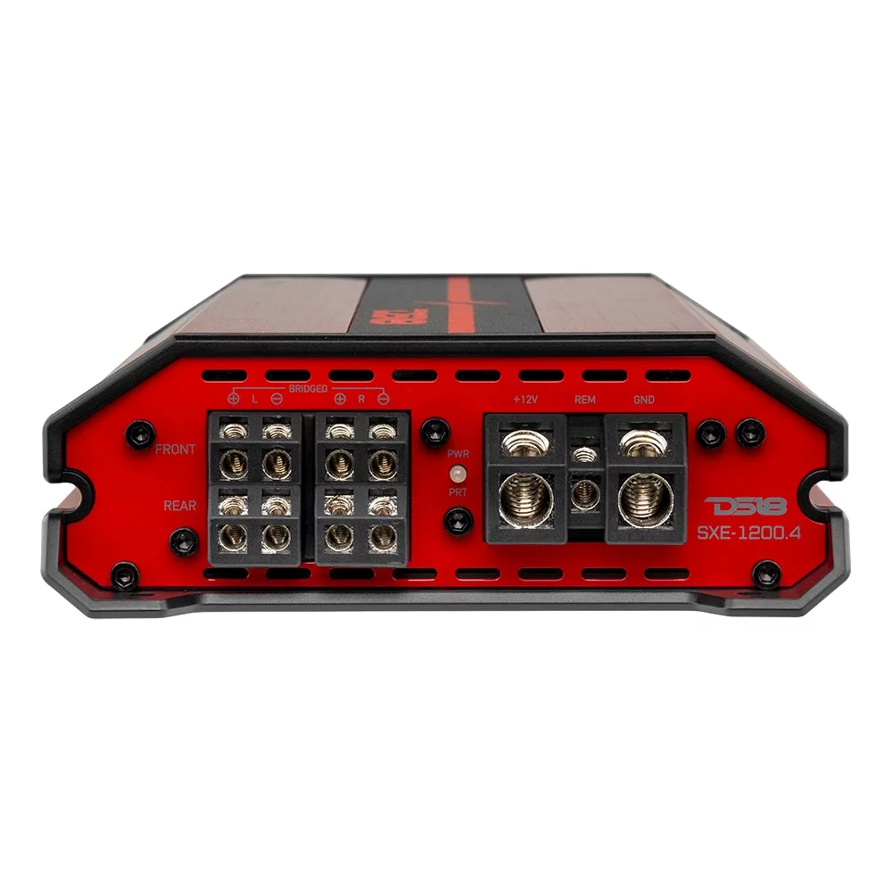 DS18 SXE-1200.4/RD 1200W Peak 4-Channel Class-A/B Full-Range Car Audio Amplifier