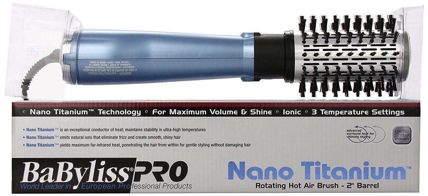Babyliss Pro BABNT178 Nano Titanium Rotating Hot Air Brush, Blue