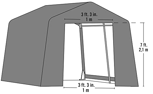 ShelterLogic 10' x 10' Shed-in-a-Box All Season Steel Metal Round Roof Outdoor Storage Shed with Waterproof Cover and Heavy Duty Reusable Auger