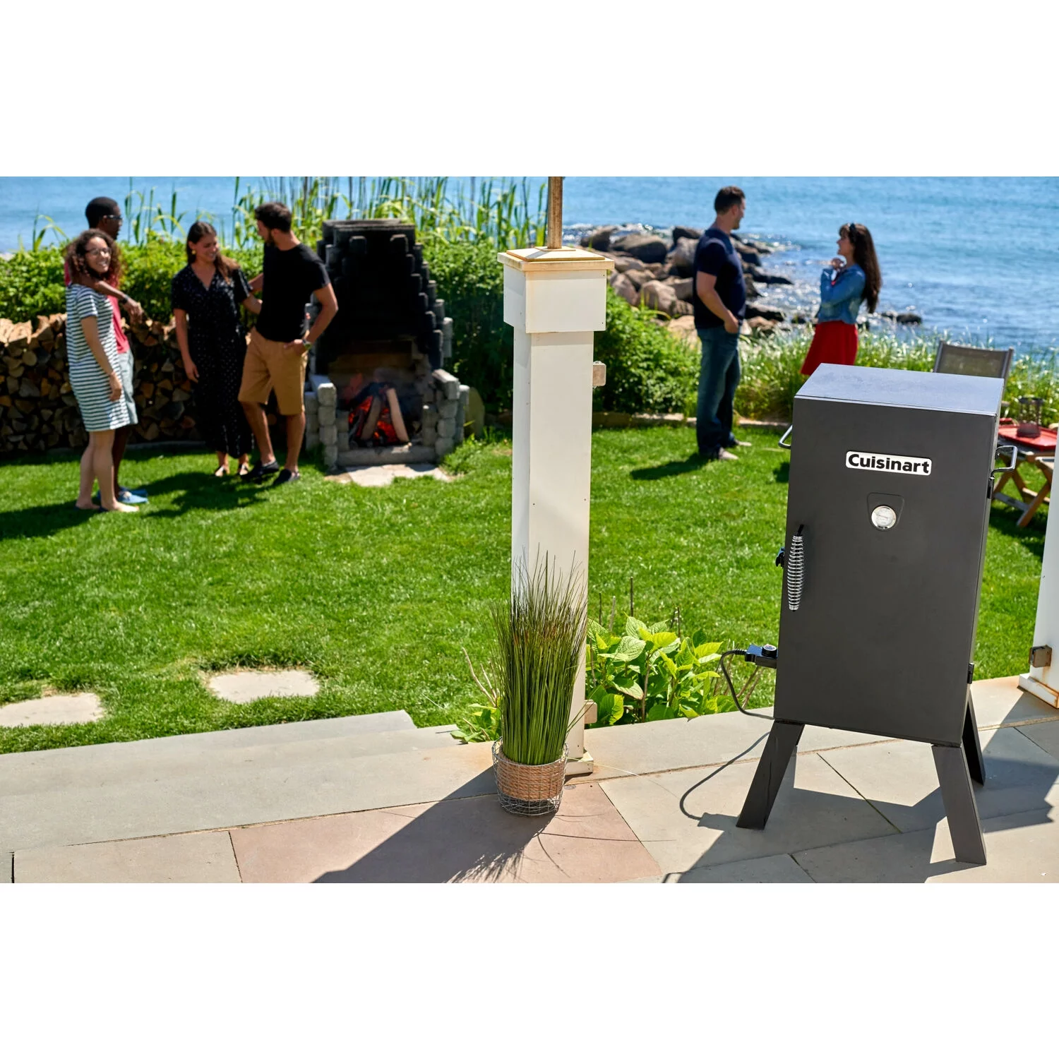 Cuisinart 30-inch Vertical Analog Electric Outdoor Smoker with 548-Sq.in. Cooking Space, Black