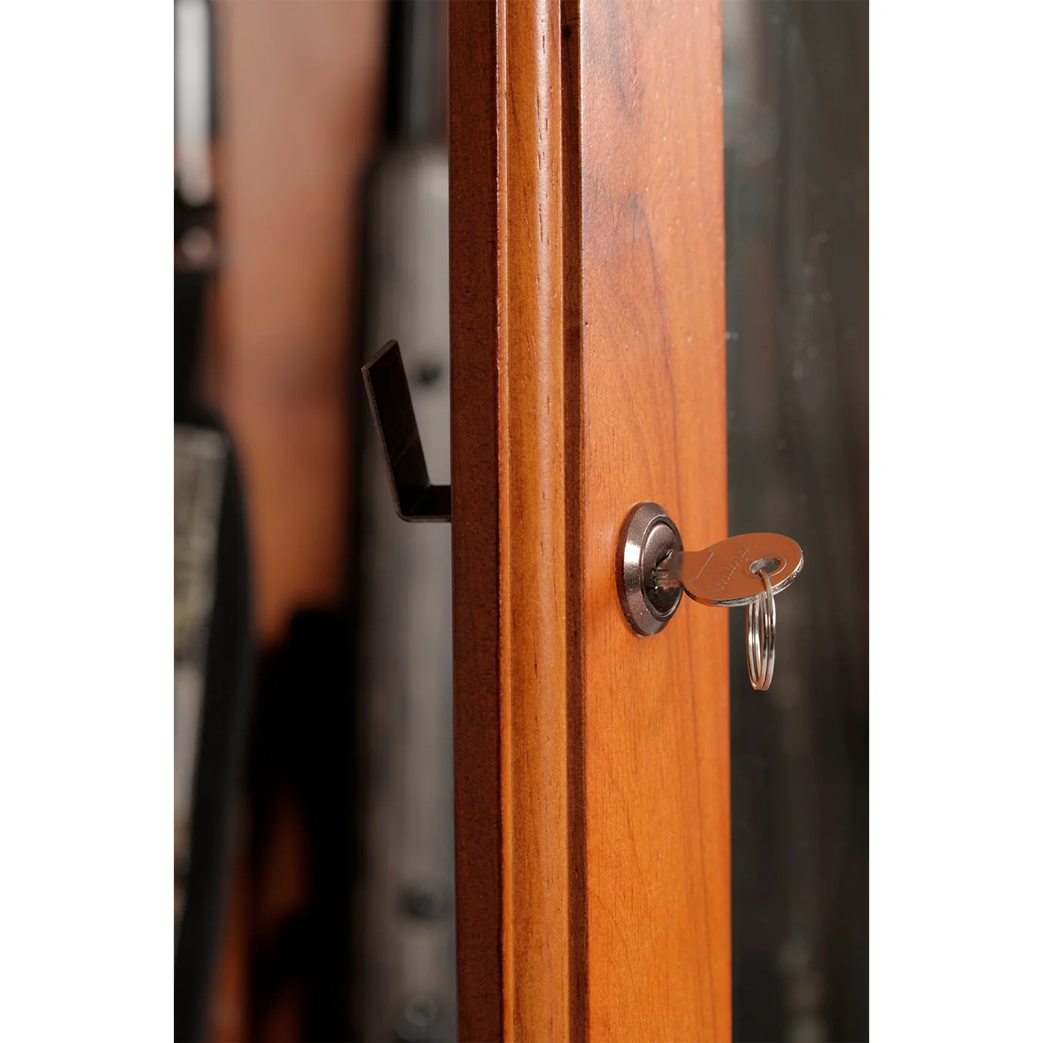 American Furniture Classics 10 Long Gun Key Lock Wooden Storage Display Cabinet