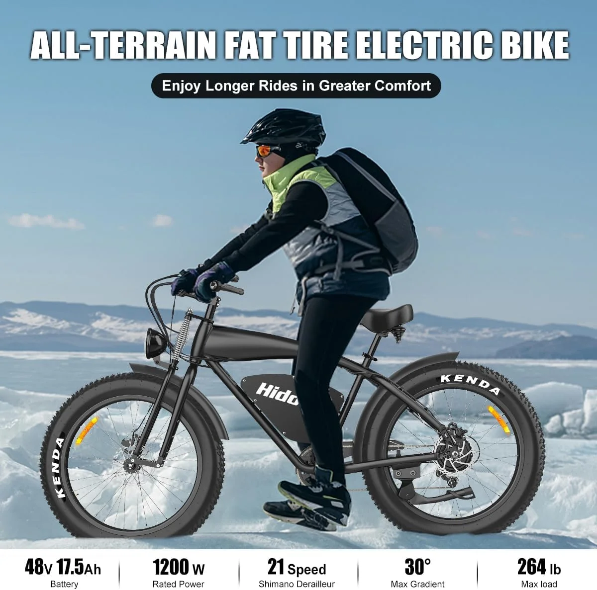 Hidoes Adult Electric Mountain Bikes Set of 2, 2 Pack 26" Fat Tire Commuting E-bike Set, up to 31mph & 49miles