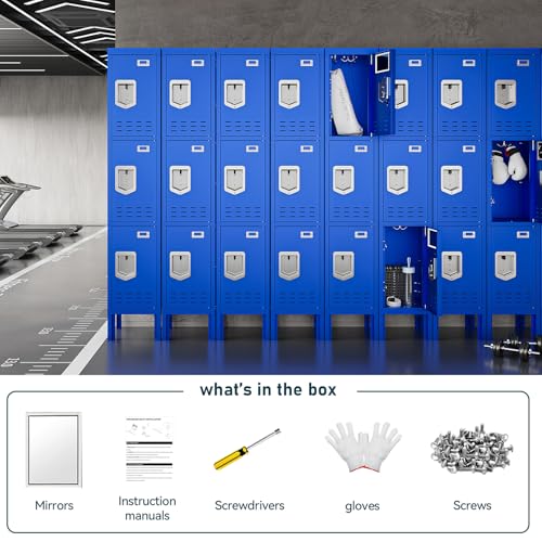 Metal Cabinet Home Office Storage,Lockers,Lockable Employees Metal Locker with Door,54" Height Steel Locker,Lockable Steel Locker for Gym,School,Home
