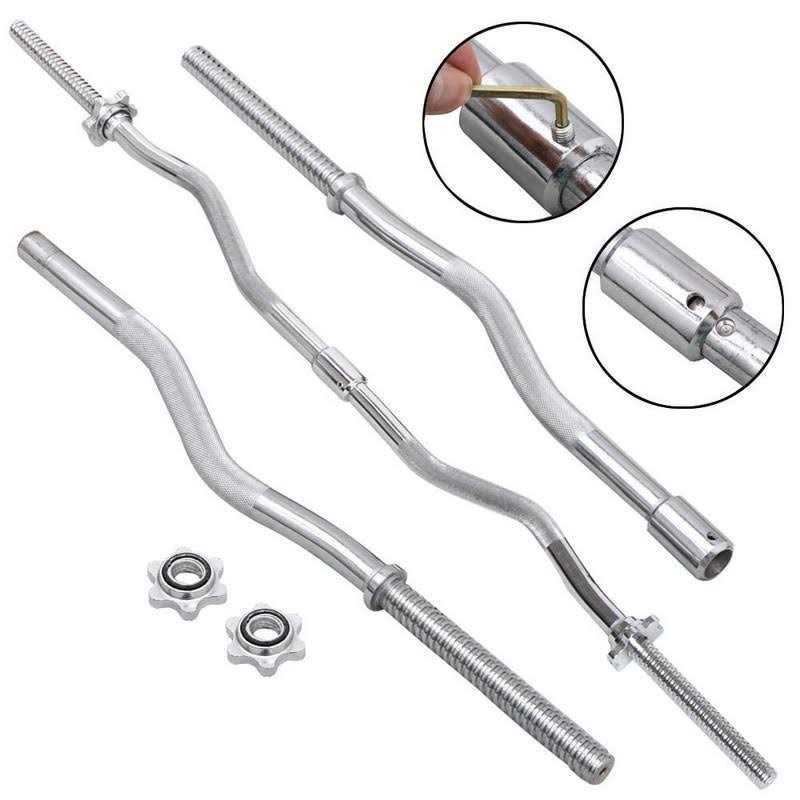Yaheetech Barbell Weight Set Olympic Curl Bar &amp; 6 Olympic Weights &amp; 2 Olympic Barbell Clamps for Lifts 55lb - Sports Supplies Online Store
