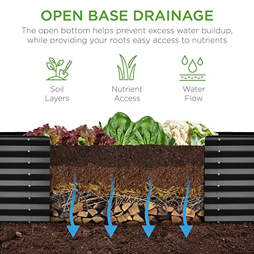 Best Choice Products 8x4x2ft Outdoor Metal Raised Garden Bed, Deep Root Planter Box for Vegetables, Flowers, Herbs