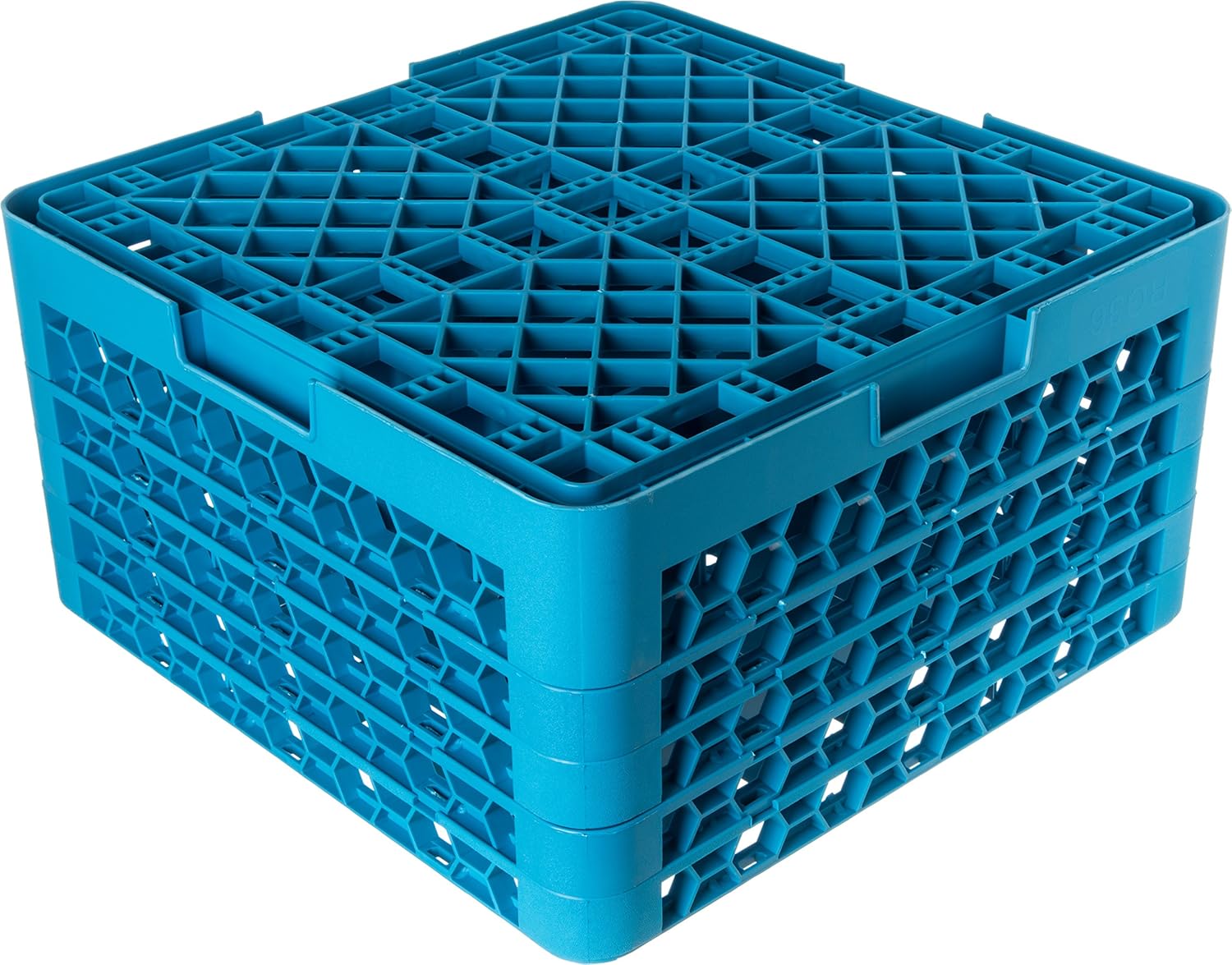 Carlisle RG9-314 OptiClean 9-Compartment Glass Rack w/ 3 Extenders, 20.88" Length, 20.88" Width, 8.72" Height, Blue (Pack of 2)