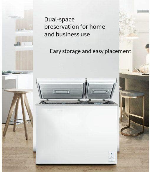 Chest Freezer 7.7 Cu.ft Double Door Deep Freezers with Removable Baskets,with 7 Temperature Settings, Perfect for Homes, Garages, Basements, RVs