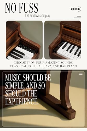 AKLOT Upright Digital Piano Keyboard: 88-Key Graded Hammer Action Weighted Keyboard with Ambient Light, Triple Pedal, USB-MIDI, Dual 25W Speakers
