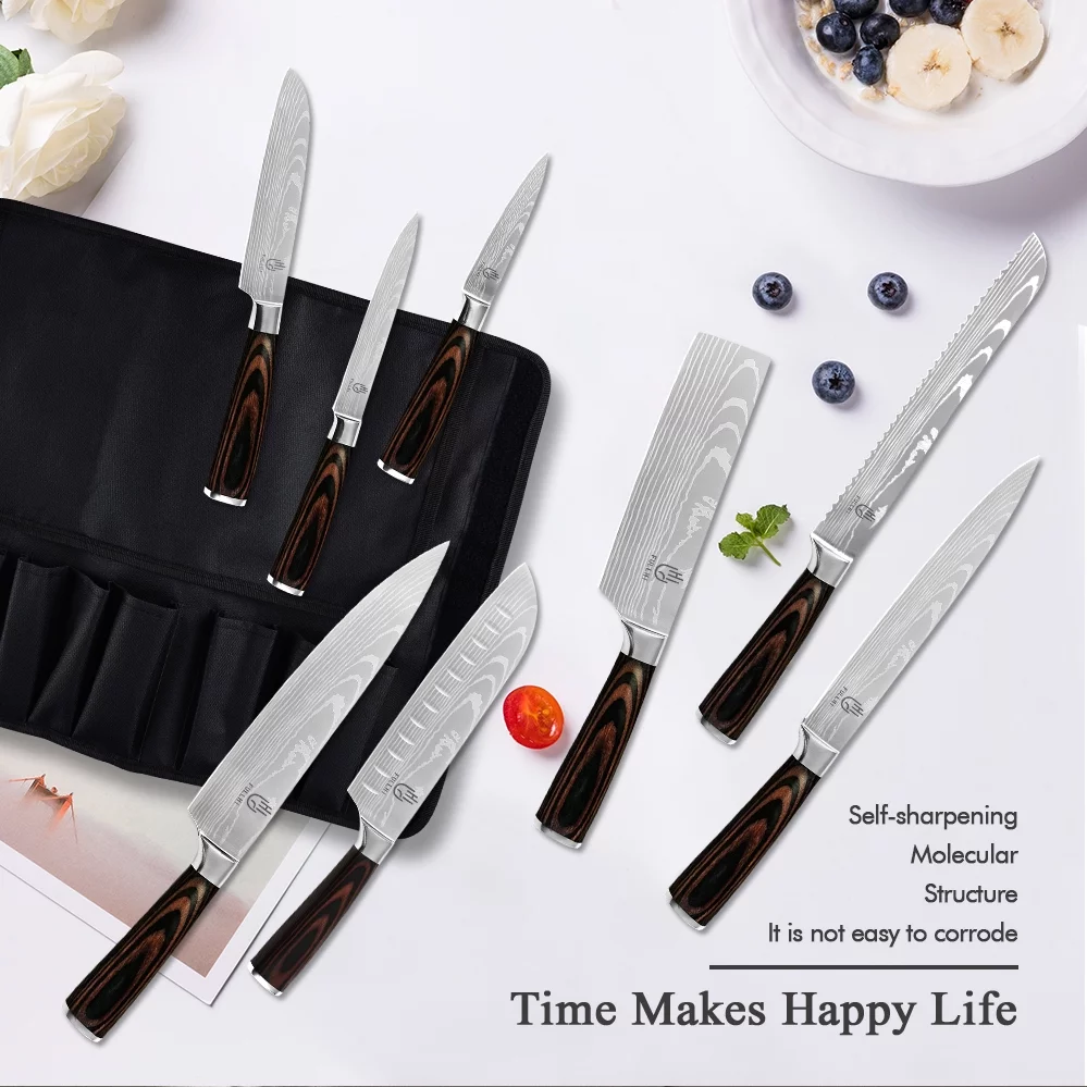 FULLHI Knife Set, 14pcs Japanese Chef Knife Set, Premium German Stainless Steel Kitchen Knife Set