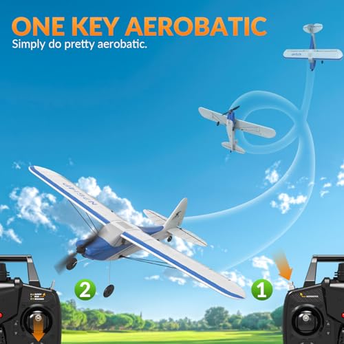 VOLANTEXRC RC Plane Trainer Sport Cub 4CH Remote Control Airplane with Prop Saver, 6-Axis Gyro Stabilizer & 3 Modes to Fly